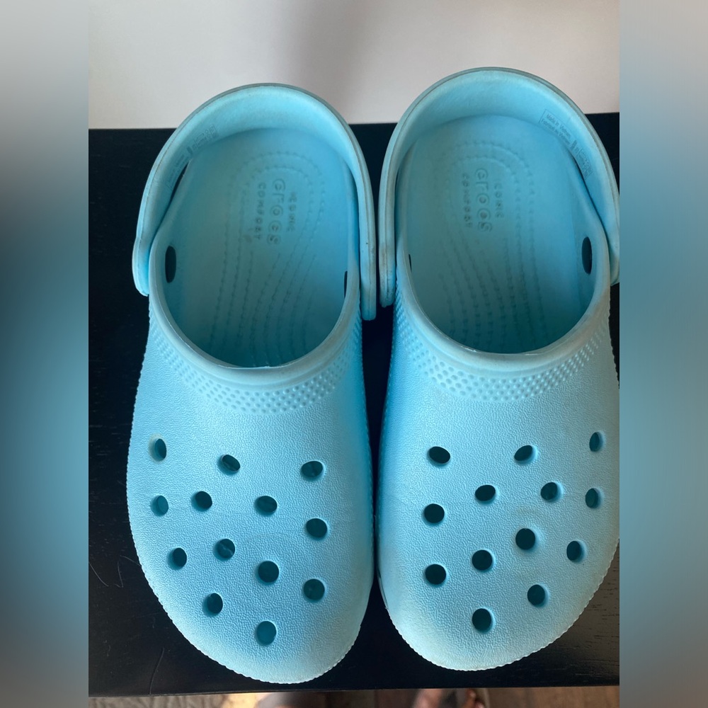 Girls size 13 teal crocs